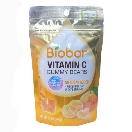 BIOBOR Vitamin C Cukormentes, narancsízű gumicukorka C-vitaminnal 70g